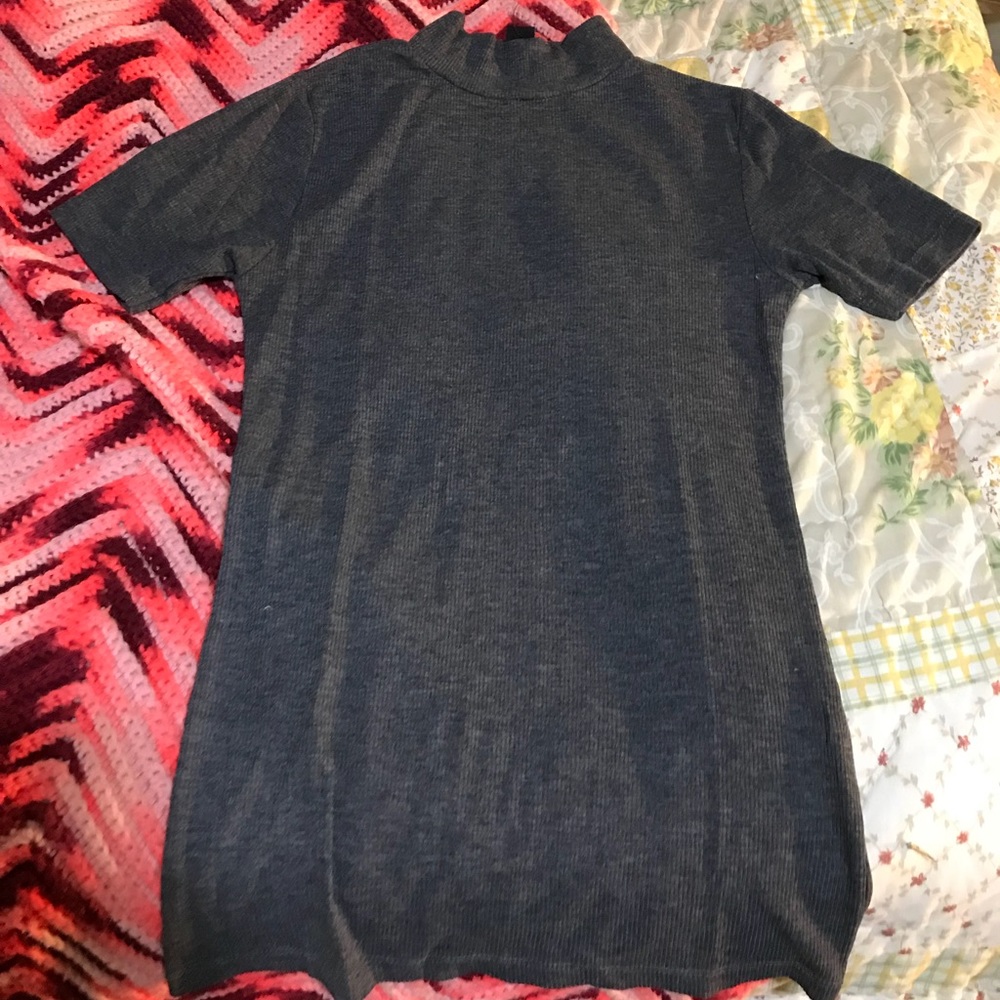 Red and grey shirt sleeve turtleneck tee